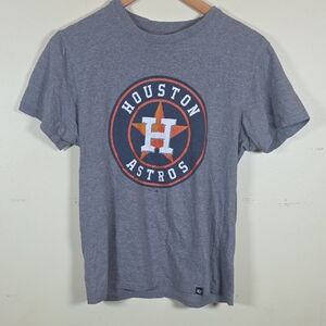 Houston Astros T Shirt '47 Men's Logo Tee Short Sleeve Gray Size Small